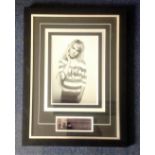 Duffy signed music autograph display. Comprises 10 x 8 b/w signed 3/4 length b/w portrait photo,