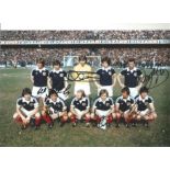 Scotland Football Autographed 12 X 8 Photo, A Superb Image Depicting Scotland Players Posing For A