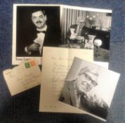 Black and white photo collection. 2 photos. 1 signed by Arthur Negus the other by Tony Lusion.