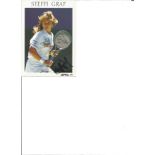 Steffi Graf signed 6x4 colour postcard. Good Condition. All autographs are genuine hand signed and