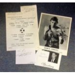 Sport collection 4 items signed by some legendary names such as Geoff Hurst, Jackie Blanchflower,