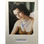Claire Bloom actress signed 10 x 8 inch colour photo mounted to an overall size of 16 x 12 inches.
