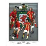 Wales Multi legends Wales Signed 16 x 12 inch football photo. Good Condition. All autographs are