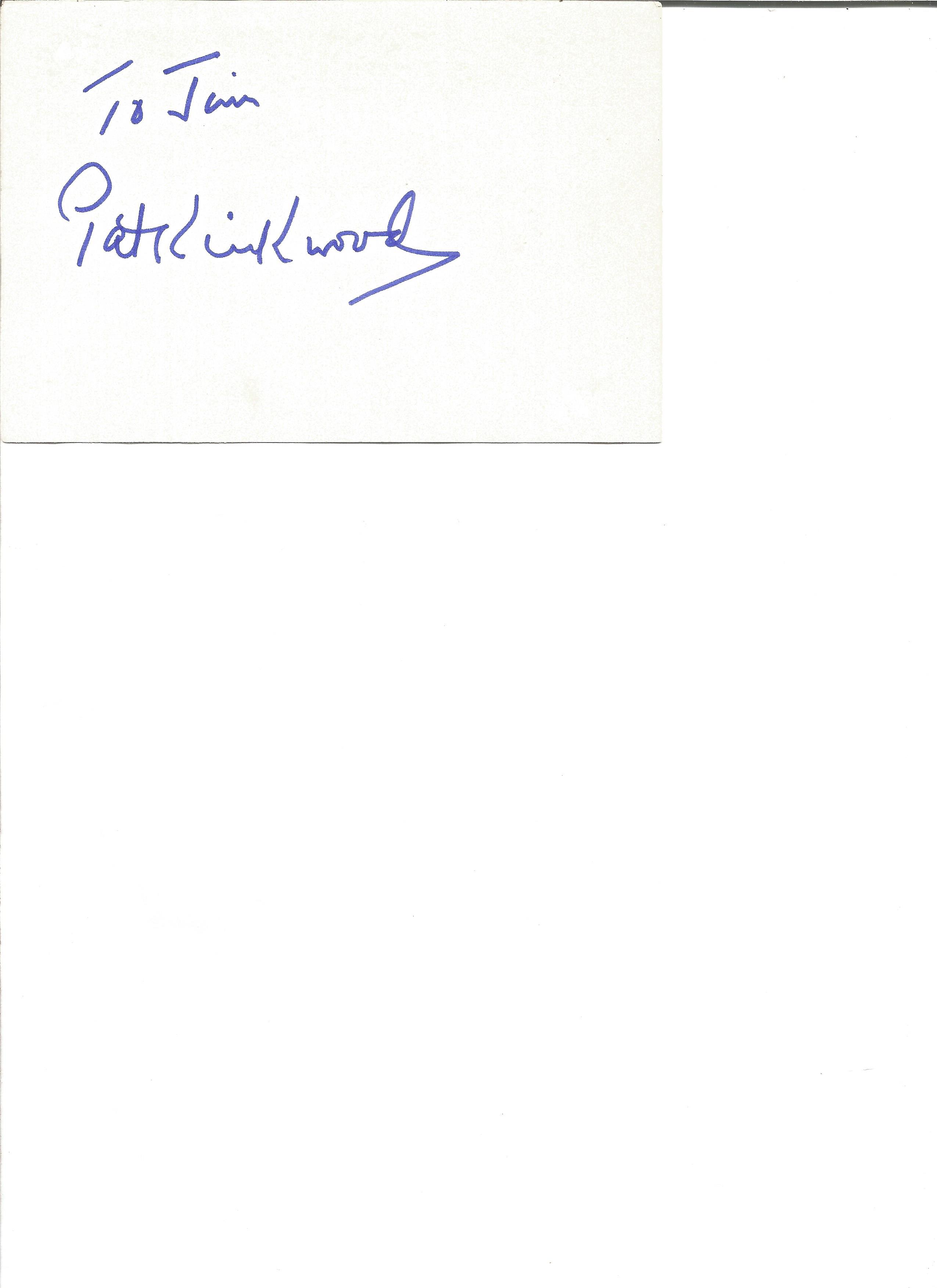 Pat Kirkwood signed 6x4 white card. (24 February 1921 - 25 December 2007) was a British stage