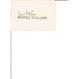 Harold Williams signature piece attached to album page. (3 September 1893 - 5 June 1976) was a