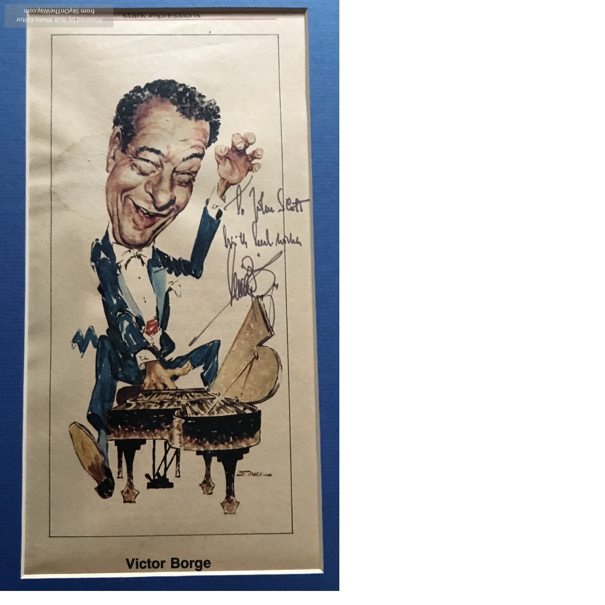 Victor Borge signed amusing music magazine page mounted to 13 x 8 inches. Borge Rosenbaum, known
