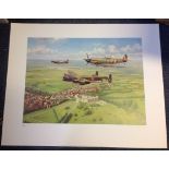 World War Two print 24x30 titled Per Ardua AD Astra signed in pencil by the Artist John Young