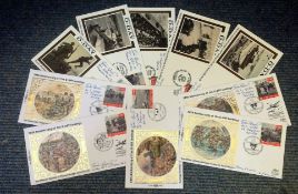 World War Two FDC collection 10 fantastic Benham small silk covers commemorating 50th Anniversary of
