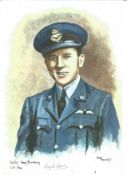 Flt LT Tony Pickering 501 Sqn signed 12x8 print pictured in RAF dress uniform by the artist Dan
