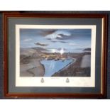 World War Two print 28x23 framed and mounted titled Operation Chastise by the artist John Larder