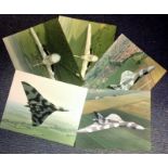RAF collection 5 10x8 colour photos picturing The Vulcan Bomber in flight. Good Condition. All