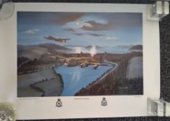 Dambusters Operation Chastise signed WW2 John Larder print. 24 x 20 inches. Stunning image of