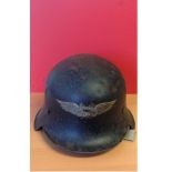 World War Two German military M34 Luftshultz original helmet. Good Condition. All autographs are