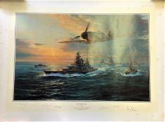 Channel Dash by Robert Taylor, very rare 33 x 26 inches WW2 print numbered 33/1000. At dawn on 12
