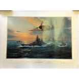 Channel Dash by Robert Taylor, very rare 33 x 26 inches WW2 print numbered 33/1000. At dawn on 12