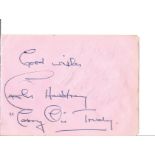 Charley Hawtrey signed vintage autograph album page inscribed Good Wishes Charles Hawtrey Carry On