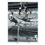 Peter Shilton and Gordon Banks England Signed 16 x 12 inch football photo. Good Condition. All