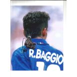 Roberto Baggio Italy Signed 12 x 8 inch football photo. Good Condition. All autographs are genuine