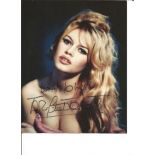 Brigitte Bardot signed stunning sexy 10 x 8 inch colour photo, inscribed with love. Good