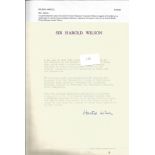 Harold Wilson typed statement about the Cystic Fibrosis Research Trust and Wilsons support of it