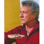 Dustin Hoffman signed 12 x 8 colour portrait photo. Good Condition. All autographs are genuine