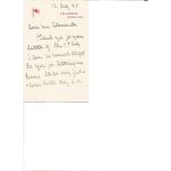 Admiral Charles Beresford hand written Letter on HMS Surprise Channel Fleet letter head to Mr