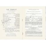 Richard Burton signed cast page of vintage theatre programme for The Tempest 1953/54. Also signed by