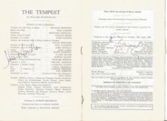 Richard Burton signed cast page of vintage theatre programme for The Tempest 1953/54. Also signed by