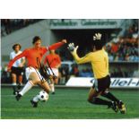 Johan Cruyff Holland Signed 16 x 12 inch football colour photo. Good Condition. All autographs are