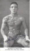 Randolph Turpin signed 6 x 4 inch b/w photo dedicated to Dola, has printed autograph as well. Good