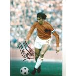 Johan Cruyff Holland Signed 12 x 8 inch football photo. Good Condition. All autographs are genuine