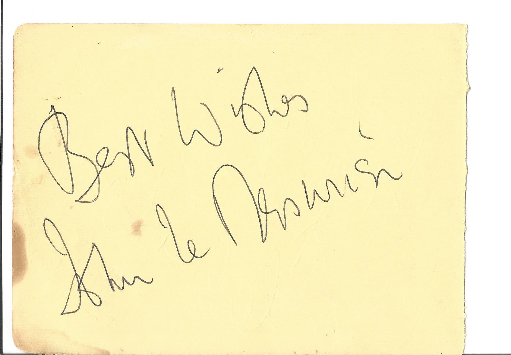 Dads Army John Le Mesurier signed vintage autograph album page with Clive Dunn on back. Good