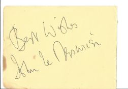 Dads Army John Le Mesurier signed vintage autograph album page with Clive Dunn on back. Good