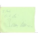 Benny Hill signed vintage autograph album page inscribed to Trudy with love (could be matted out).