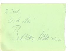 Benny Hill signed vintage autograph album page inscribed to Trudy with love (could be matted out).