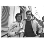 Franz Beckenbauer and Gerd Muller Germany Signed 16 x 12 inch football photo. Good Condition. All