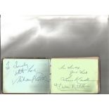 TV Film Music Sport Autograph book with approx 110 autographs of stars of stage and screen. Includes