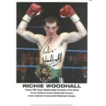 Boxing Richie Woodhall 10x8 Signed Colour Photo. Good Condition. All autographs are genuine hand