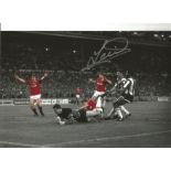 Football Lee Martin 12x8 Signed Colour Enhanced Photo Pictured Scoring The Winning Goal For