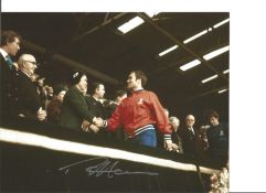 Football Ron Chopper Harris 10x8 Signed Colour Photo Pictured In Chelsea Kit. Good Condition. All