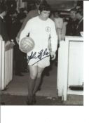 Football Johnny Giles 10x8 Signed B/W Photo Pictured Leading Leeds United Out In The Early
