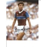 Football Alvin Martin 10x8 Signed Colour Photo Pictured In Action For West Ham . Good Condition. All