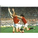 Football Sammy Mcilroy 10x8 Signed colour Photo Pictured In Action For Manchester United. Good