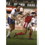 Football Mickey Thomas 12x8 Signed Colour Photo Pictured In Action For Wales Against England