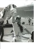 Football Paul Allen 10x8 Signed B/W Photo Pictured Celebrating After West Ham Winning The 1980 FA