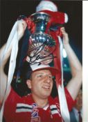 Football Lee Martin 12x8 Signed Colour Photo Pictured Celebrating With The FA Cup While Playing