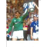 Football Neville Southall 10x8 Signed Colour Photo Pictured Celebrating After Everton Winning The