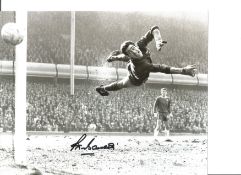 Football Peter Bonetti 10x8 Signed Black And White Photo Pictured In Action For Chelsea. Good