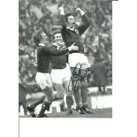 Football Joe Jordan 10x8 Signed Black And White Photo Pictured Celebrating While Playing For