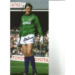 Football Neville Southall 12x6 Signed Colour Photo Pictured In Action For Everton. Good Condition.